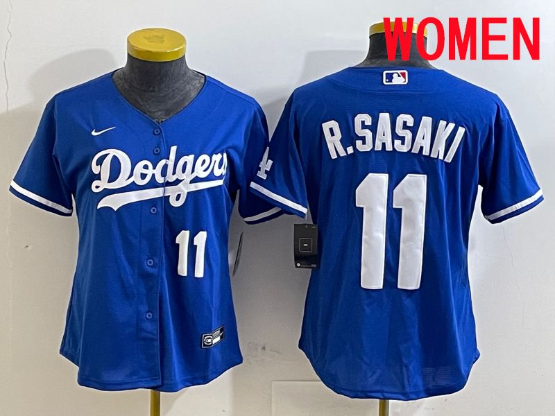 Women Los Angeles Dodgers 11 R.Sasaki Blue Game 2025 Nike MLB Jersey style 3